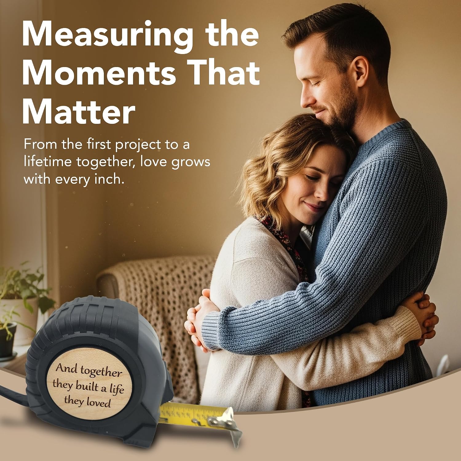 Groom Gifts from Bride on Wedding Day Tape Measure, Wedding Gift for Husband, and Together They Built a Life They Loved, Anniversary, Christmas, Birthday Present for Husband