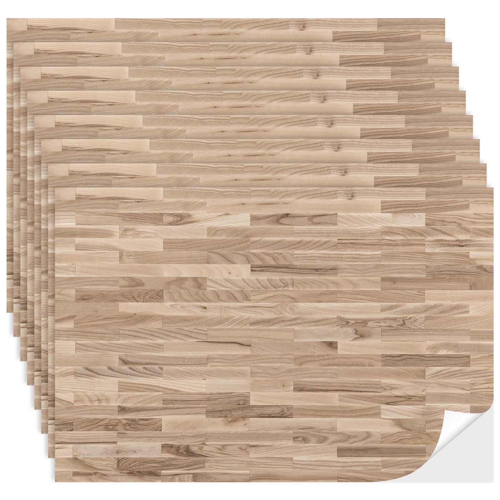 Flutesan 12 Pcs Miniature Dollhouse Wallpaper and Flooring Peel and Stick Mini DIY Self Adhesive Dollhouse Accessories 8.27 x 11.69 Inch (Natural Style)