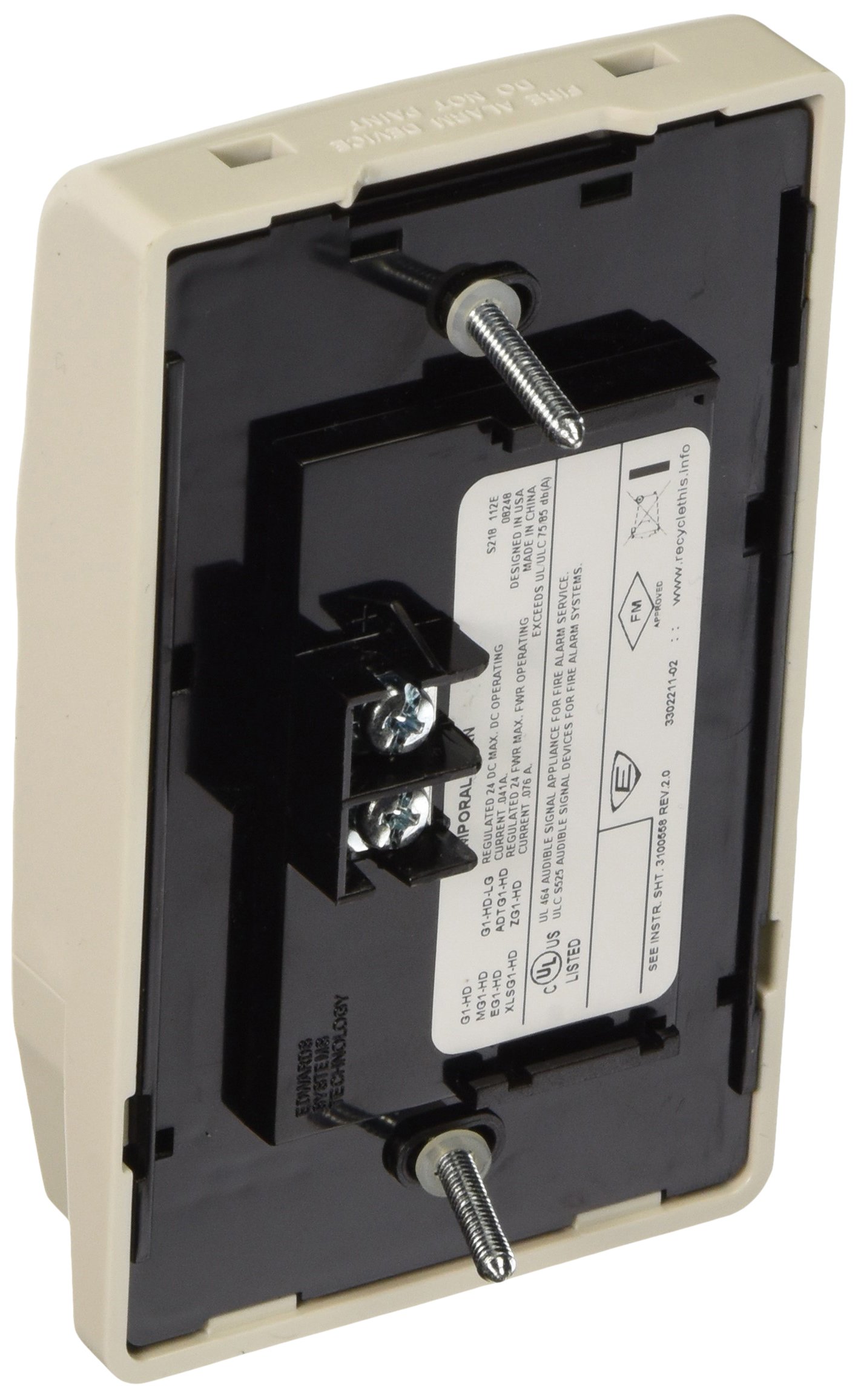 Edwards Signaling EG1-HD TEMP.HRN, HI-LO, WHT