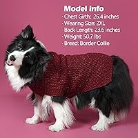 Vista 8 de KYEESE Suéter para Perros Grandes con Agujero para Correa Pullover Cálido con Hilo Reflectante Macho Tejido Grueso Elástico de Punto Abrigo