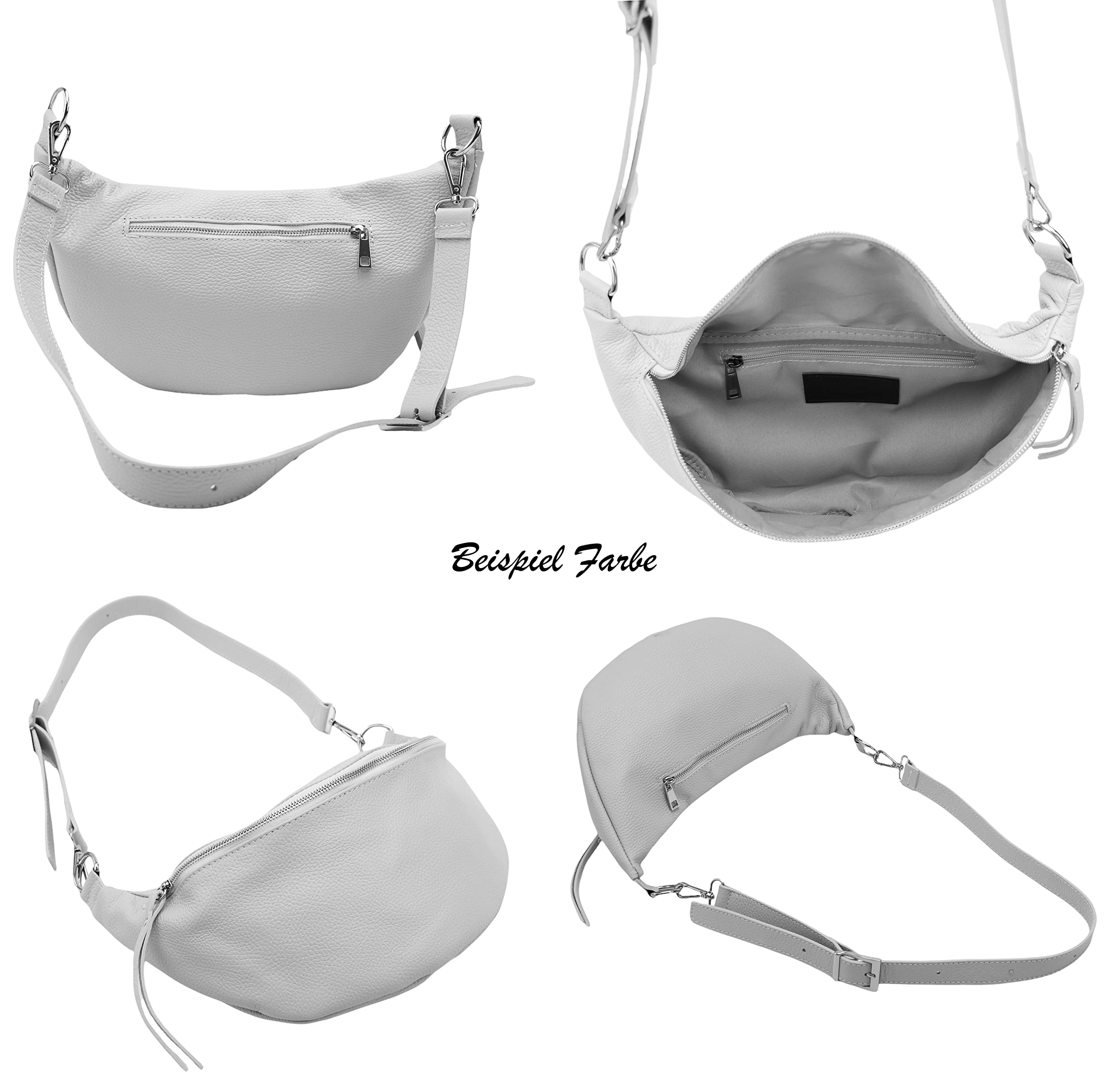 SH Leder Greta G747 - Tasca sul petto da donna, unisex, per festival, viaggi, taglia media, tracolla regolabile, in pelle, 37 x 21 cm