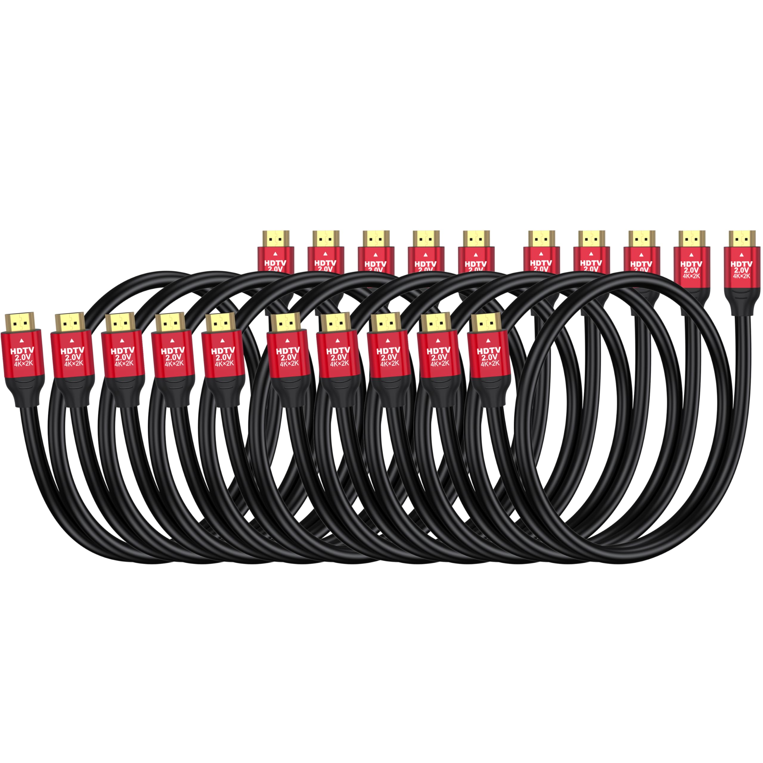 RyzzRooa Short HDMI Cable 2FT, 10-Pack, High Speed HDMI 2.0 Cable Supports 4K@60Hz, 2K, 1080P, HDCP 2.2, HDR, ARC & Ethernet, Compatible with Monitor,