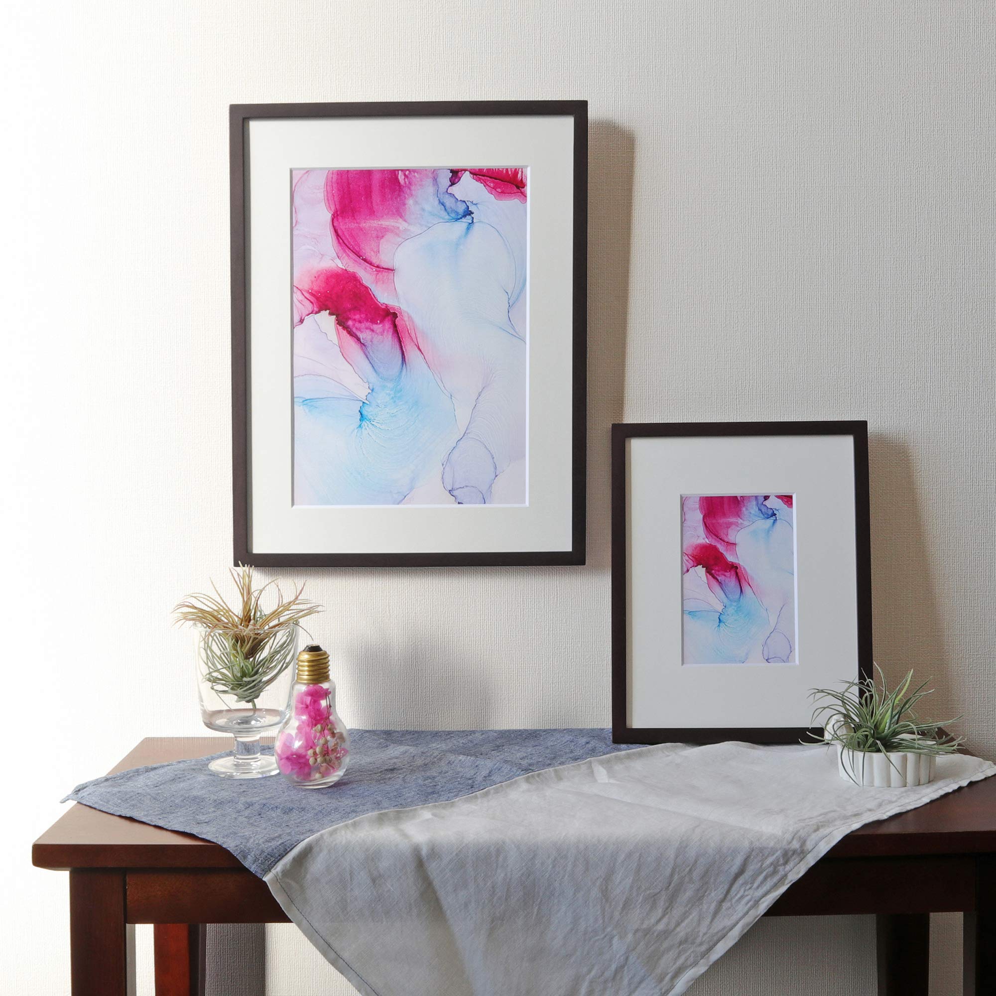 高級額縁 国産高級色紙額 NF-S-1 普通色紙サイズ（272×242mm） 木地/セピア 前面