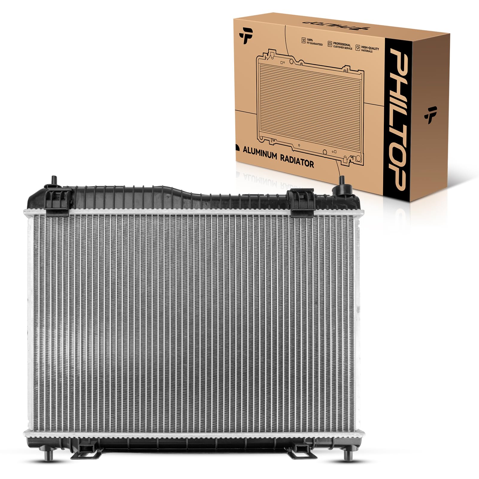 PHILTOP Automotive Replacement Engine Radiator for 2011-2013 2019 Fiesta, 2014 2015 2016 Fiesta Naturally Aspirated