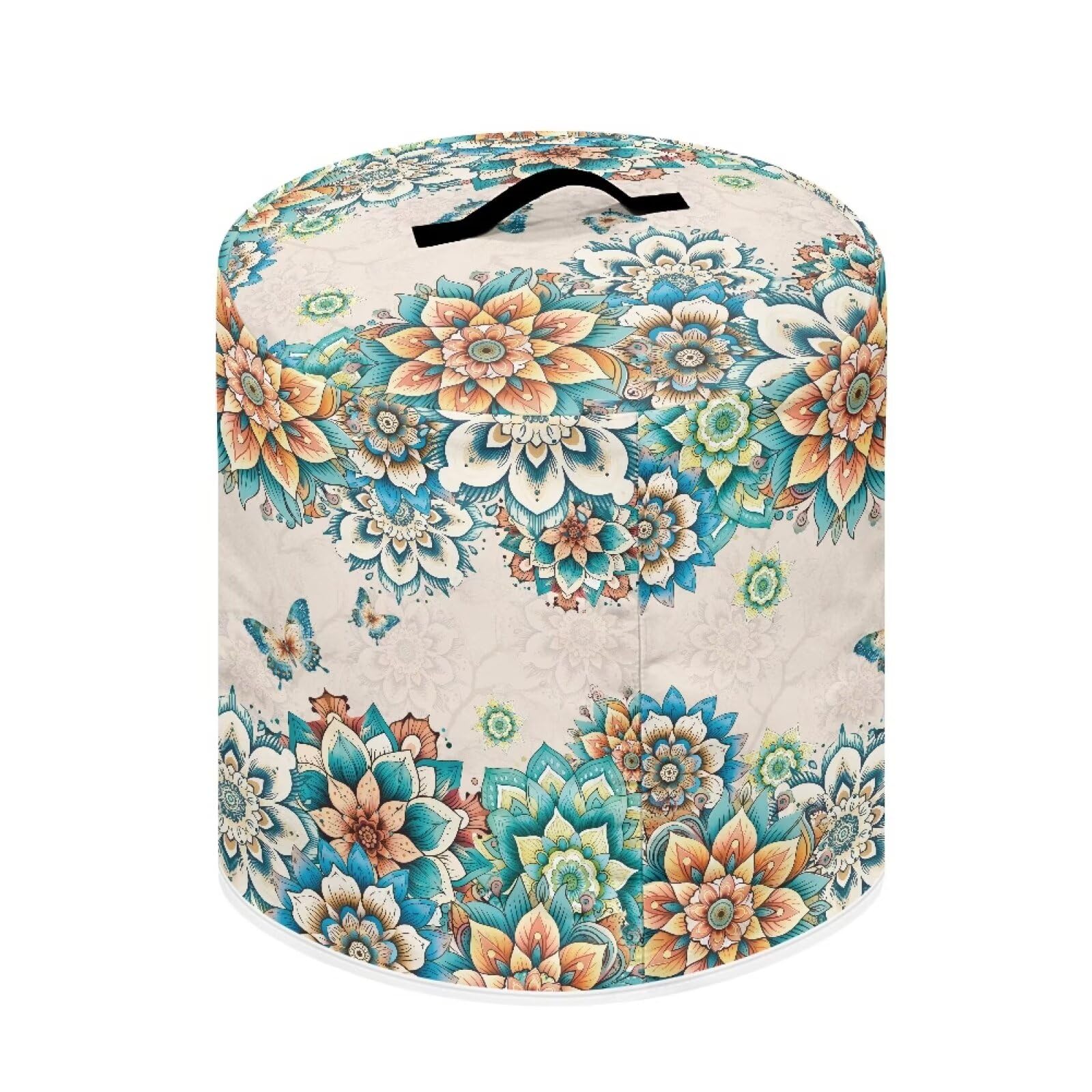 NETILGEN 6 Quart Pressure Cooker Cover Air Fryer Accessories, Stain Resistant Washable Electric Appliance Cover with Pockets for Home Kitchen Decor, Boho Flower Butterfly