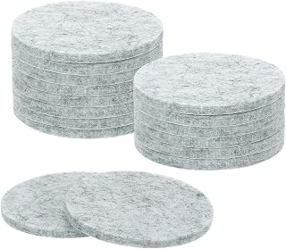 QUARKZMAN Runda filtskydd för möbler 16 st 40 cm diameter x 0,12 cm tjocklek med halkfritt lim och anti-repor för att skydda trägolv grå