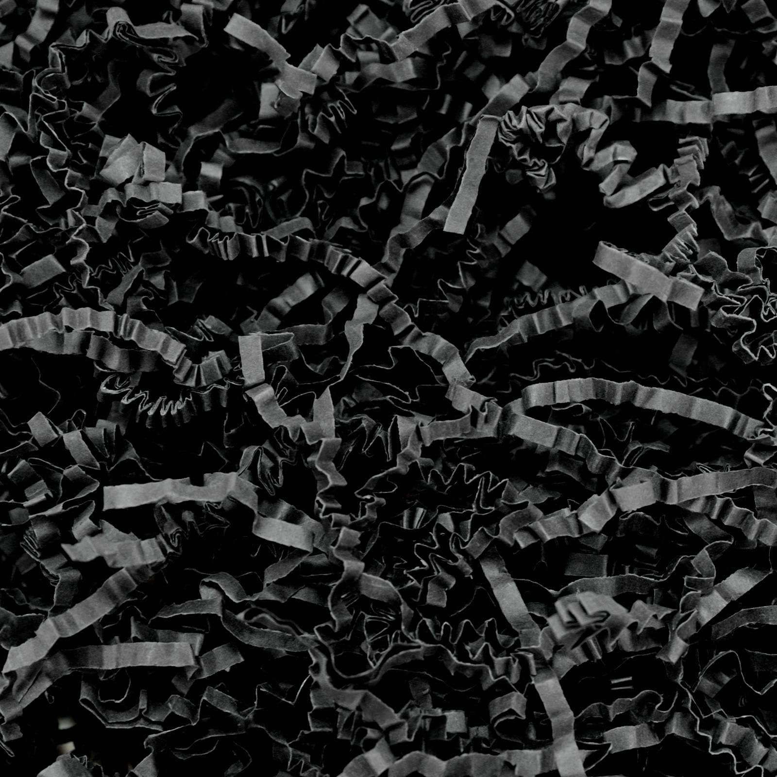 Koogel 1LB Black Crinkle Paper Filler, Shred Paper Fillers, Crinkle Cut Shredded Confetti Stuffing for Basket Filling Birthday Party Gift Box