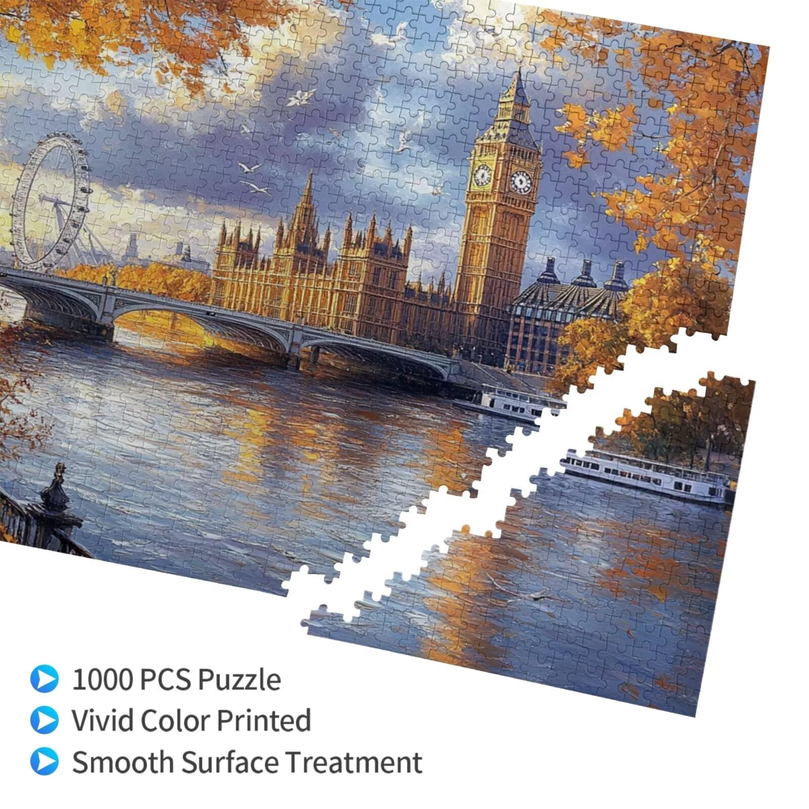 Puzzle 3000 Pezzi Autunno Puzzle Londra Grandi Dimensioni per Adulti Con Scatola di Imballaggio e Immagini di Riferimento, Giochi Rilassamento e Intelligence, Come Regalo per Amici e Amanti M-683