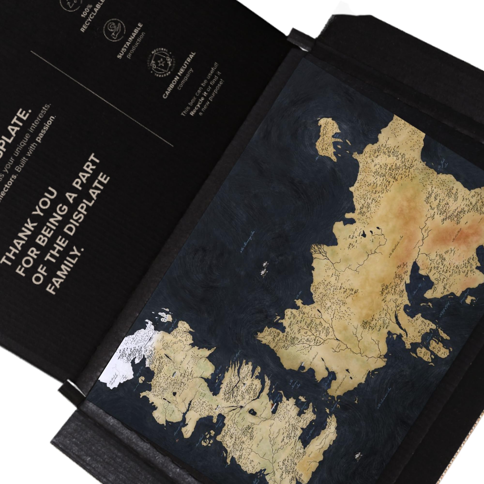 Displate Offiziell Game of Thrones MetallPoster Magnetische Befestigung Inklusive Lizenziert Bilder Hochwertiges Poster Various - Westeros Map 67.5 cm x 48 cm