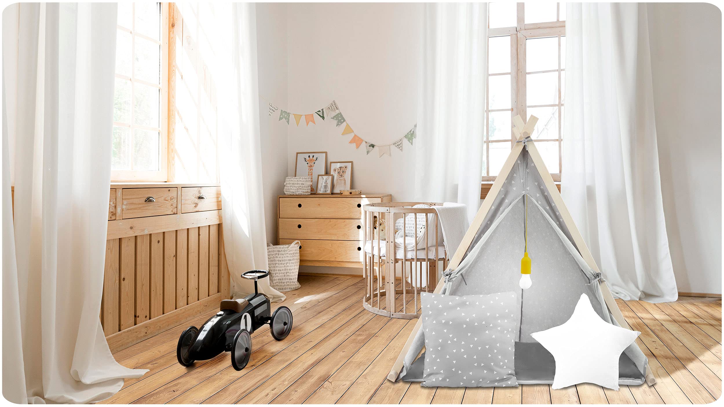 Nukido 740521 Teepee, Grey (Grey chiné 14), 116 x 107 x 110 cm
