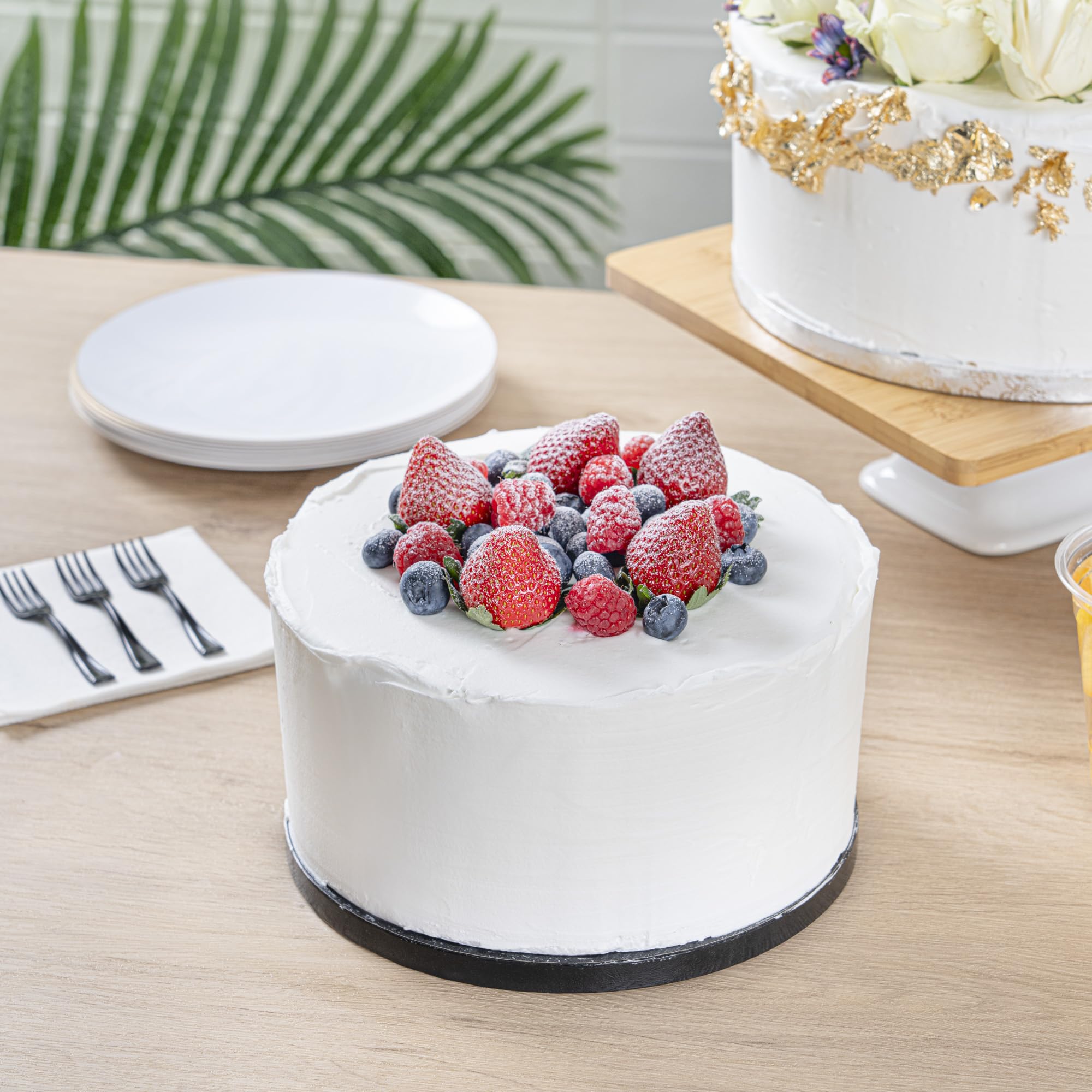 Restaurantware Pastry Tek - Chupete redondo de espuma para tartas de 8 x 4 pulgadas, 54 unidades, reutilizable, ligero, duradero, herramienta de espuma reutilizable de polietileno resistente a la