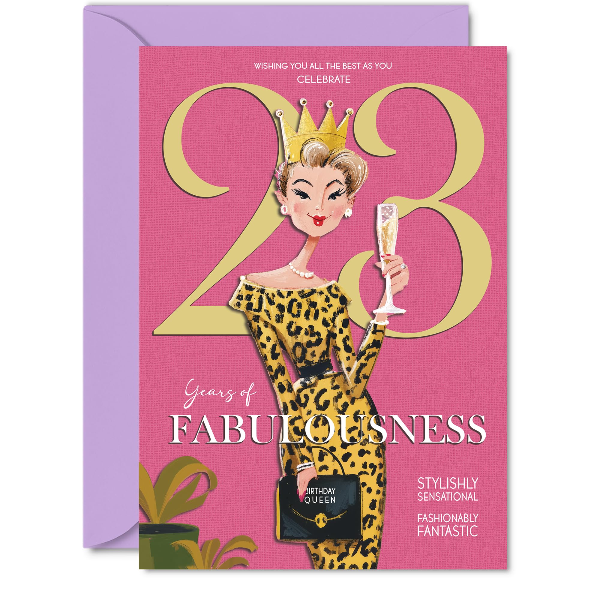 23rd Birthday Cards for Women - Years Of Fabulousness - Happy Birthday Card for 23 Year Old Woman Daughter Colleague Niece Auntie, A5 Bday Greeting Cards