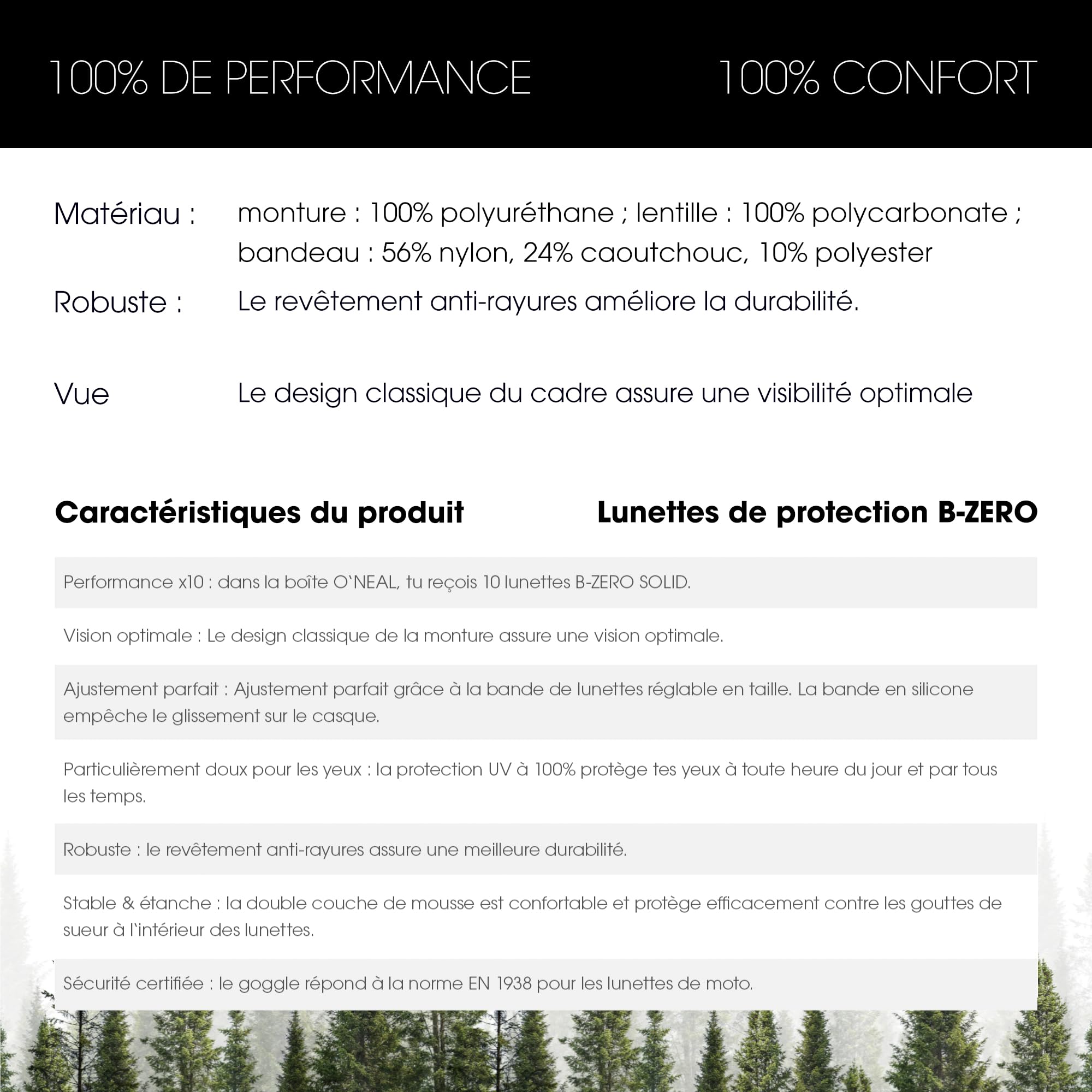 O'NEAL B-zero Goggle Mixte (lot de 1)