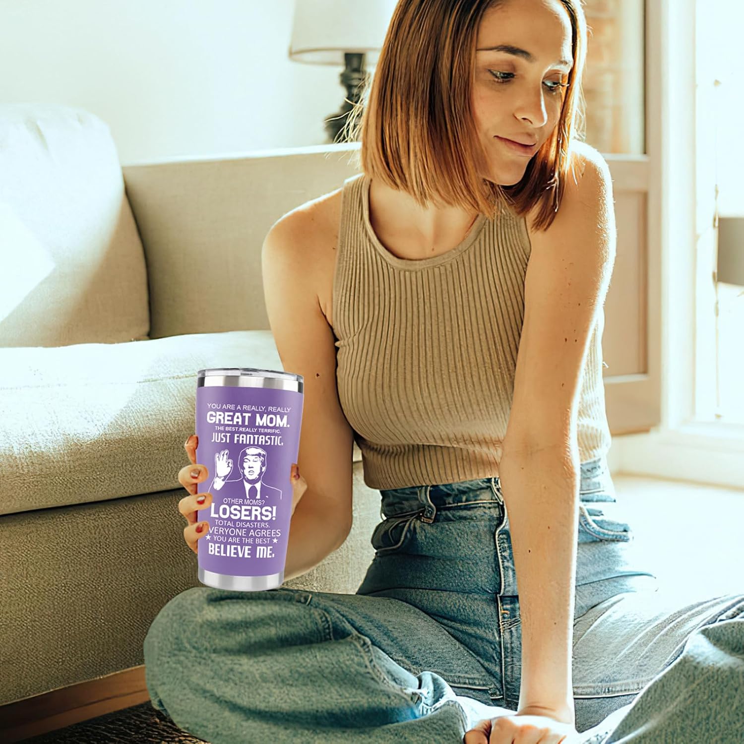 LEIOH Gifts for Mom from Daughter Son,Christmas Birthday Gifts for Mom Wife,Valentines Day Gift for Moms,Gift for Mama,Moms,Mother,20 Oz Stainless Steel Purple Tumbler - Image 2