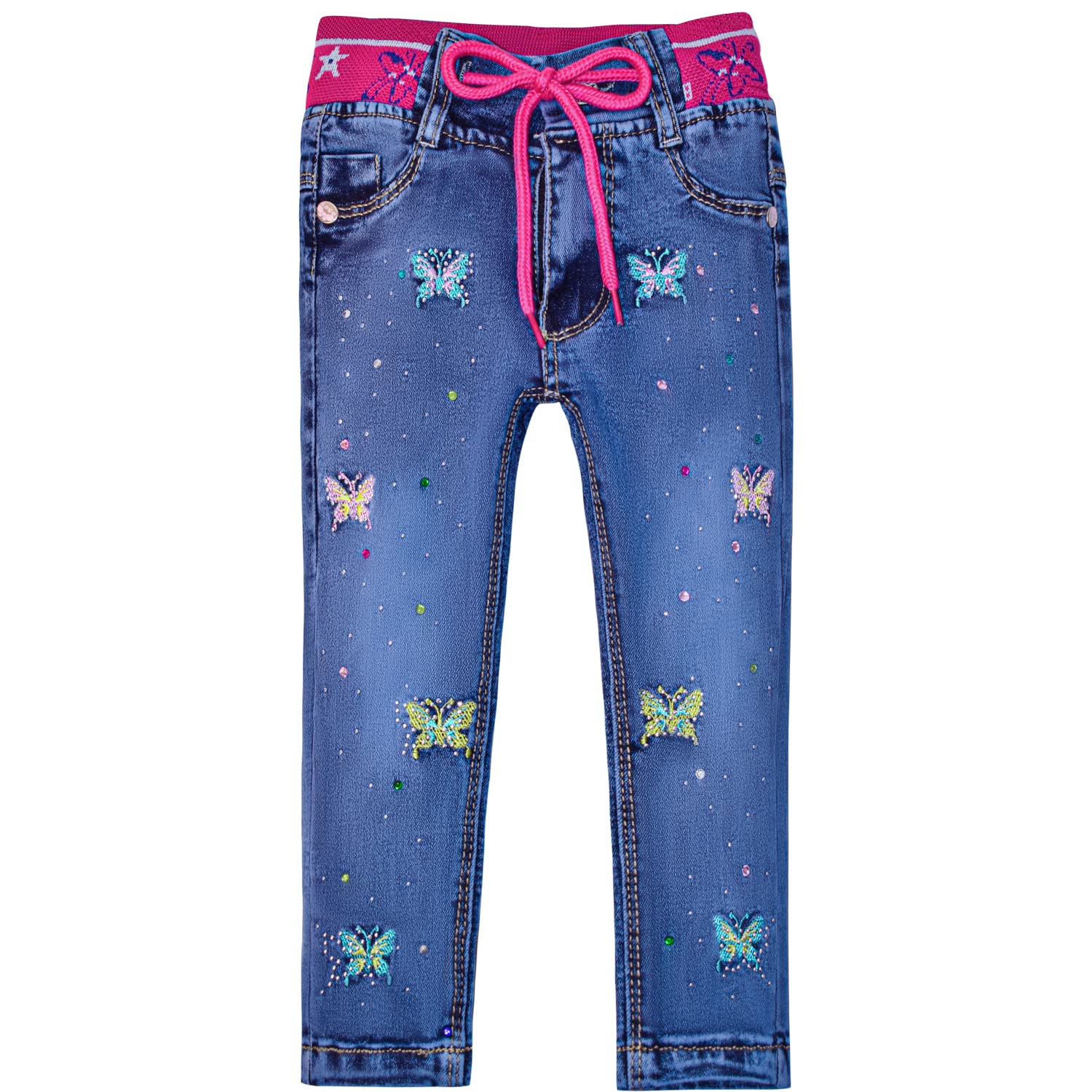 Peacolate 12 Mois - 5 Ans bébé Petites Filles Jean Skinny Lapin Diamant brodé Jean Leggings Denim Pantalon à Manches Longues