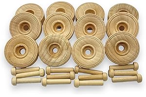 24-Piece Wooden Toy Wheels and Axles: Premium Quality for Endless Imaginative Play