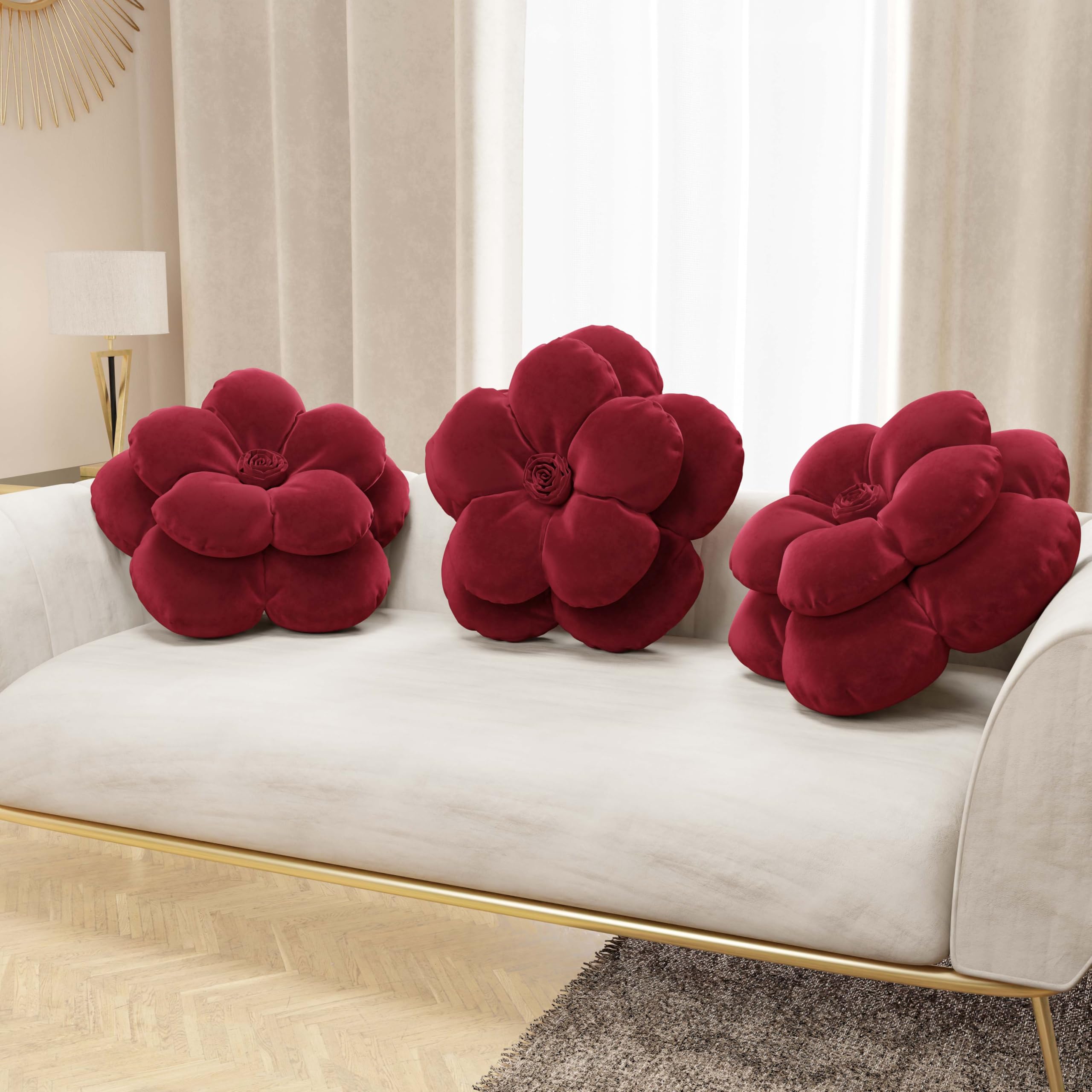 Kcvvcr Cuscino decorativo a forma di fiore, morbido cuscino da 50 cm, per la decorazione della casa, grazioso cuscino floreale da pavimento con imbottitura in cotone PP