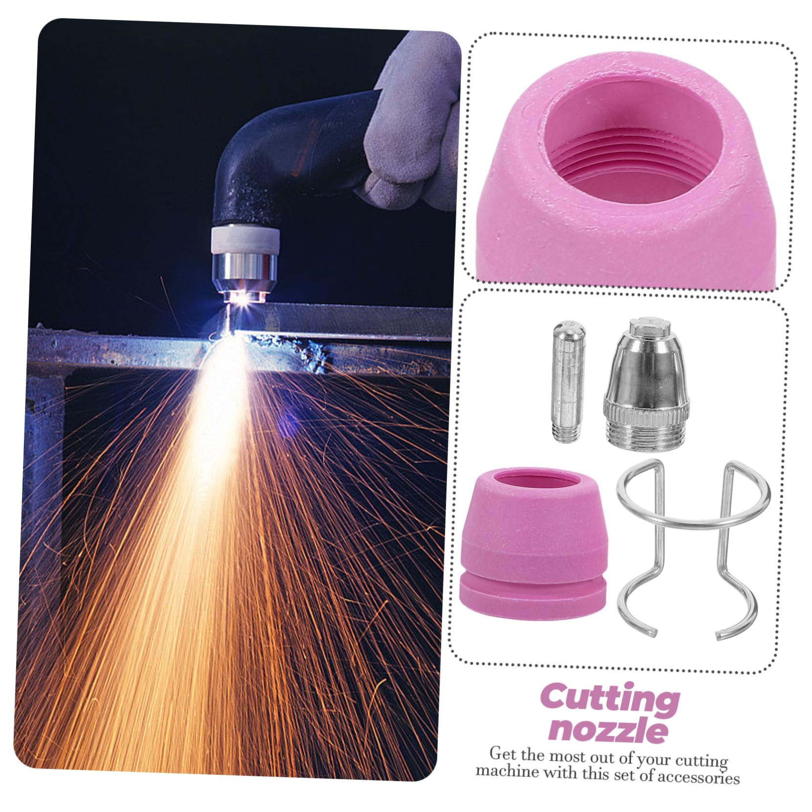 Artibetter Set 26 Pezzi Accessori Ugelli, Elettrodi, Supporti e Coperture Protettive per Taglio Plasma in Acciaio e Plastica per Taglio Preciso Compatibili Macchine Plasma