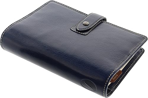 Miniatura 2 de Filofax Malden - Organizador de tamaño personal, color azul marino, táctil, cuero de búfalo de grano completo, seis anillos, con calendario semanal