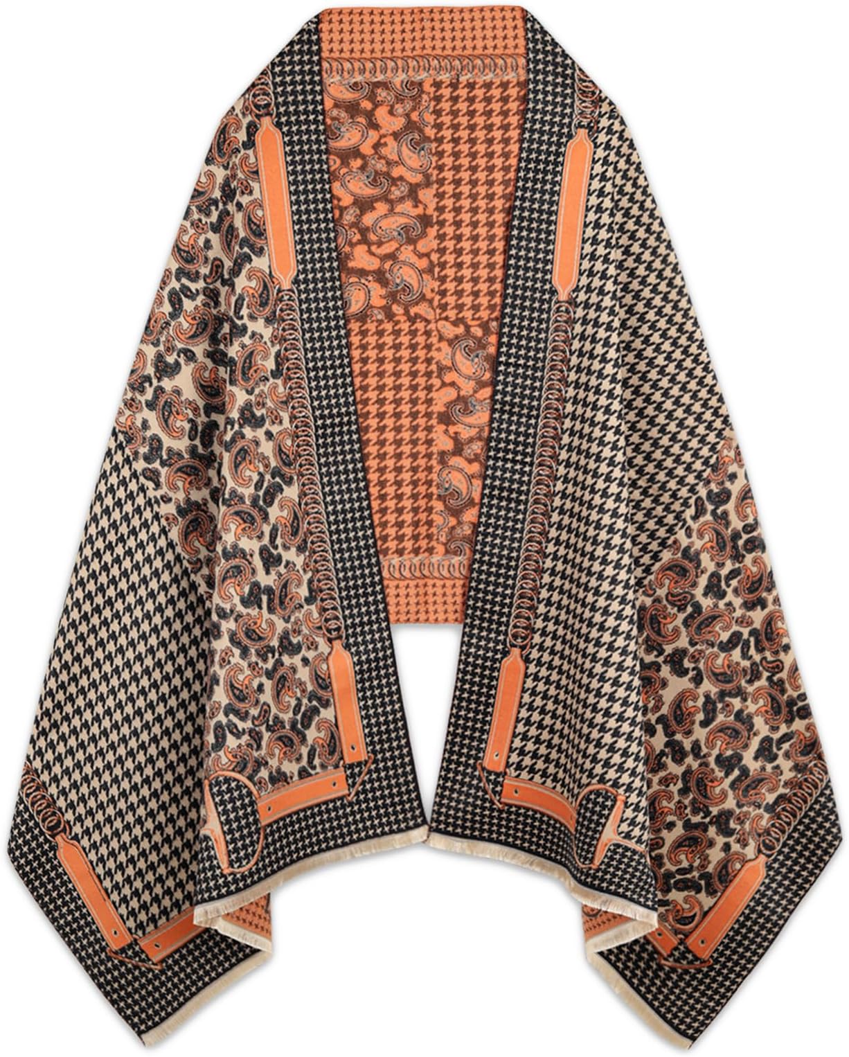 EXTREE Scarfs for Women Pashmina Silky Shawl Wrap for Evening Dressing Blanket Open Front Poncho Cape