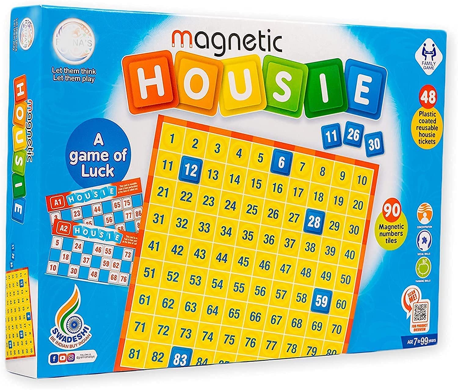 V.E Magnetic Housie Board Game with 48 Reusable Cards & Tile Fixable Board Game (B09N9PZNFK) Amazon Price History, Amazon Price Tracker