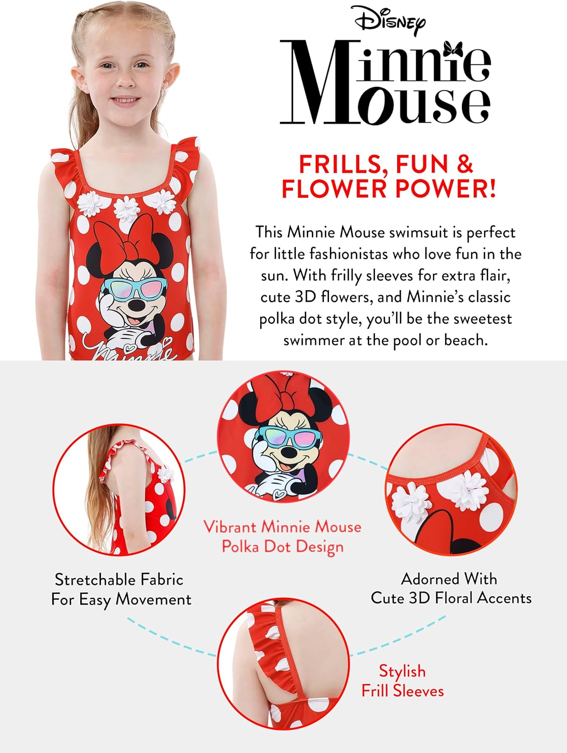 Disney Girls' Minnie Mouse Swimsuit