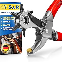 S&R Punch Pliers / Made in Germany / Leather Holes and Belts Punch with 6 Punches 2/2.5/3/3.5/4/5 mm