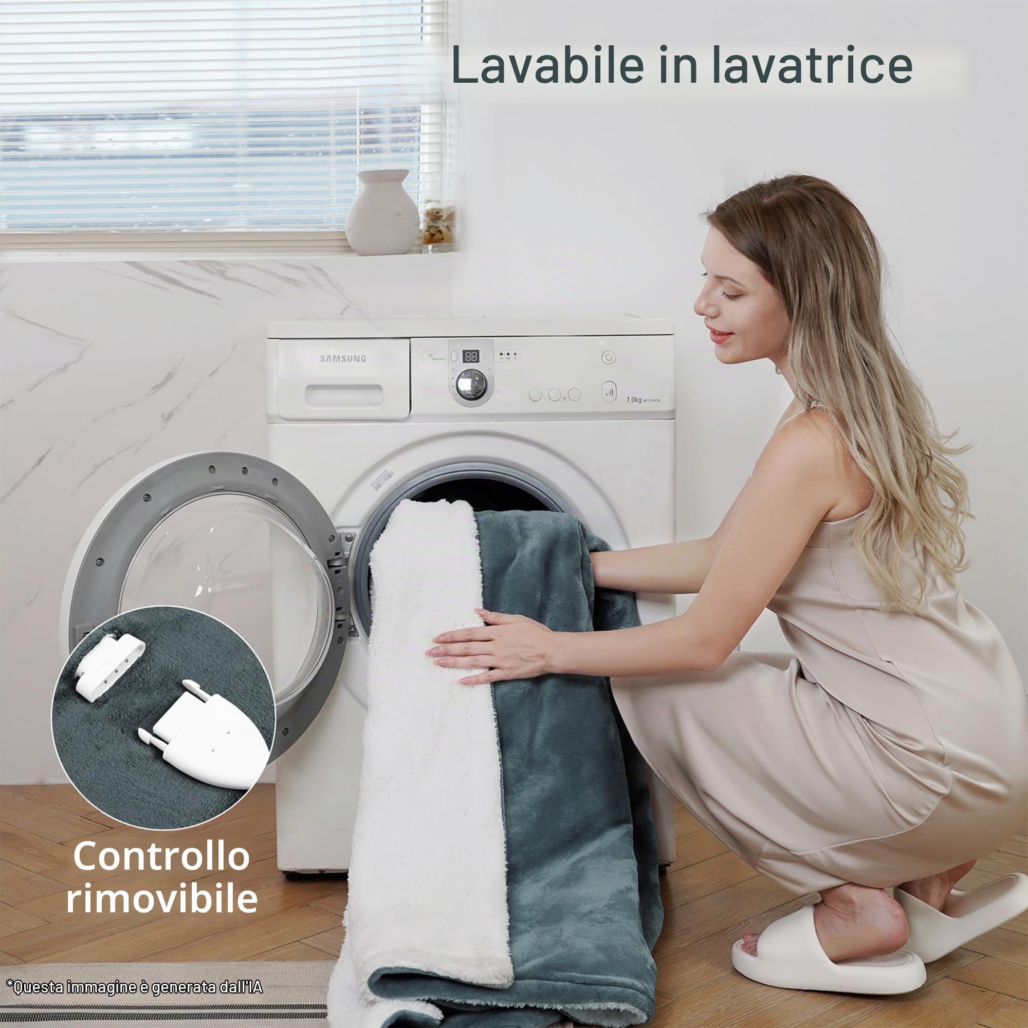 CURECURE Coperta Elettrica Coperta Accogliente Coperta In Flanella, Coperta Doppia 130 * 180 Cm, 6 Livelli Di Riscaldamento E Spegnimento Automatico 6H, Controller Staccabile-Grigio Chiaro