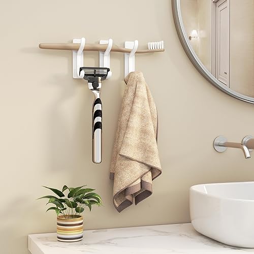 Miniatura 4 de pickpiff Paquete de 10 ganchos de pared autoadhesivos para colgar, sujeción fuerte de 13 libras, ganchos adhesivos para abrigos, toallas, bolsos,