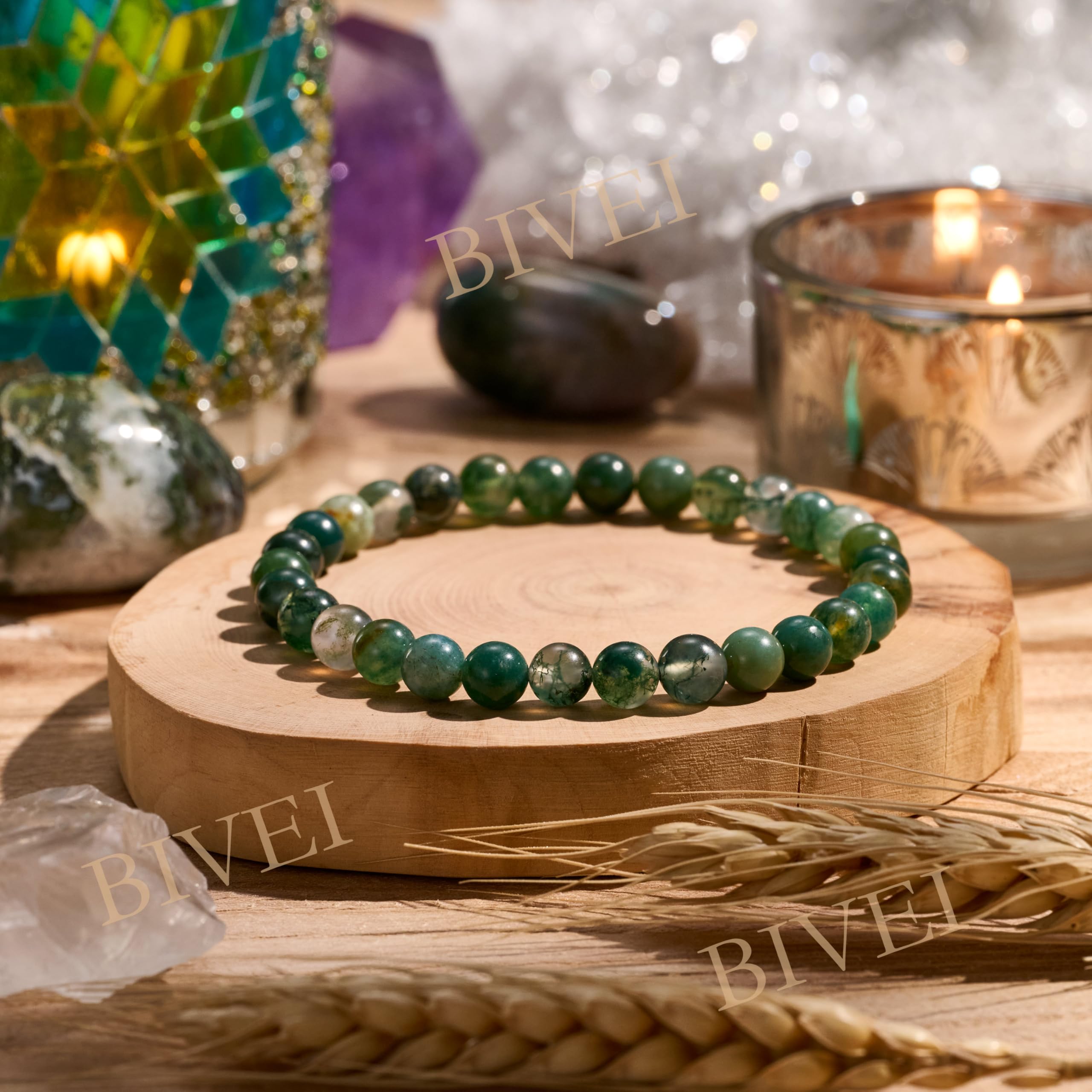 Bivei signora braccialetto perline 6mm semiprezioso cristallo naturale elastico elastico cristallo accessori regalo di yoga