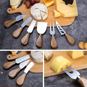 Cheese Knives Set,Stainless Steel Cheese Knife Collection Cheese Slicer Cheese Cutter Cheese Fork,Cheese Spreading Knife Cheese Markers for Charcuterie Boards Accessories Charcuterie Utensils