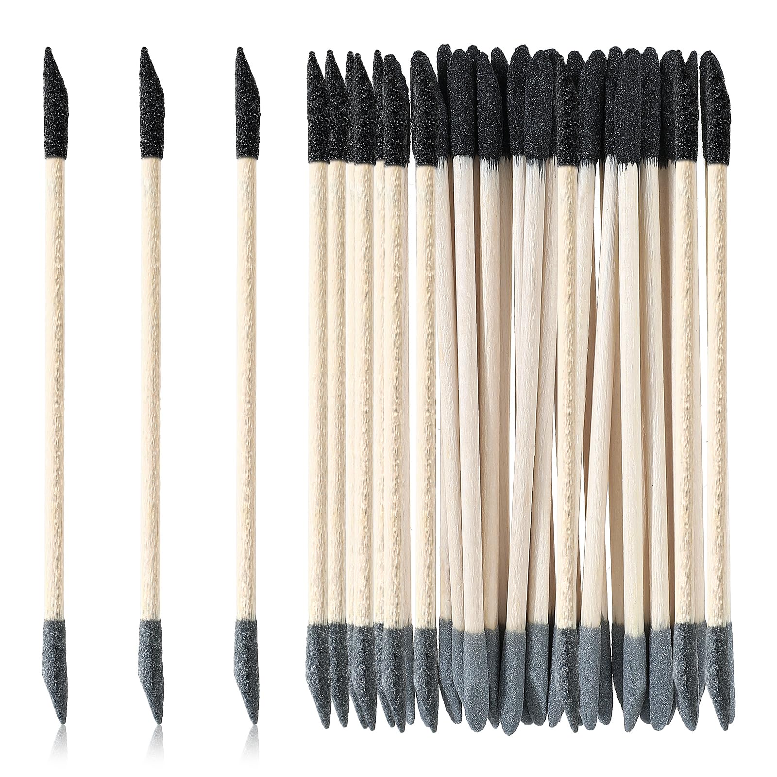 30 bastoncini abrasivi doppi, per spazi ristretti, per legno, grana 150/280, per lucidatura e dettagli fini, ramoscelli per modelli in plastica, legno, hobby, riempitori, 13 x 0,5 cm