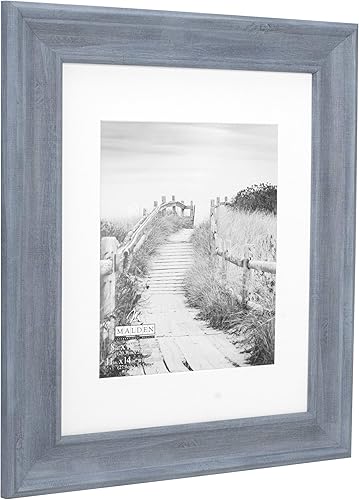 Miniatura 2 de Malden International Designs - Marco de fotos de pared biselado de 8 x 1011 x 14 pulgadas, color azul mezclilla