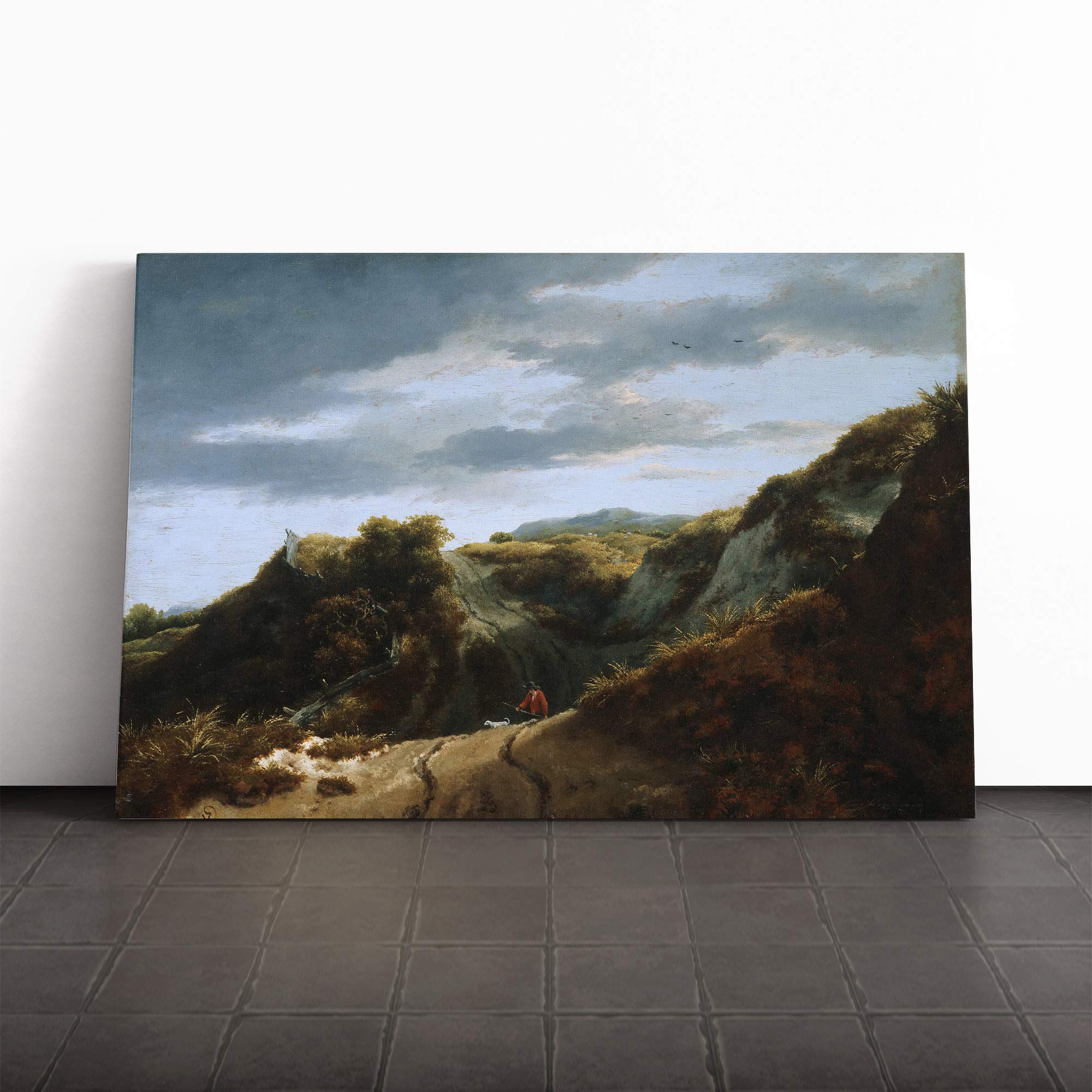 Jacob Ruisdael Dutch Dunes Canvas Print | Gallery Wrapped 30mm Frame Wall Art | 20x14 inches | Ready to Hang | Modern Picture | Living Room Bedroom Lounge Office