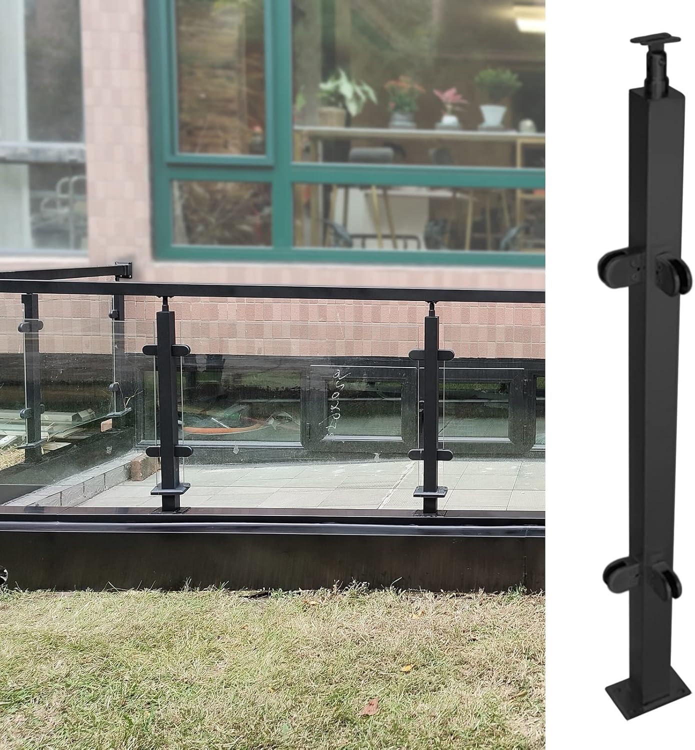 Amazon.com: Glass Railing Post,Stair Post Glass Railing Post Glass ...