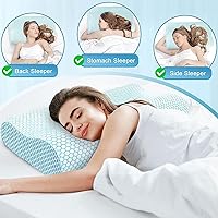 Vista 7 de CloudBliss Almohada cervical ergonómica para dormir, almohada cervical cervical para aliviar el dolor de cuello, almohada de espuma viscoelástica