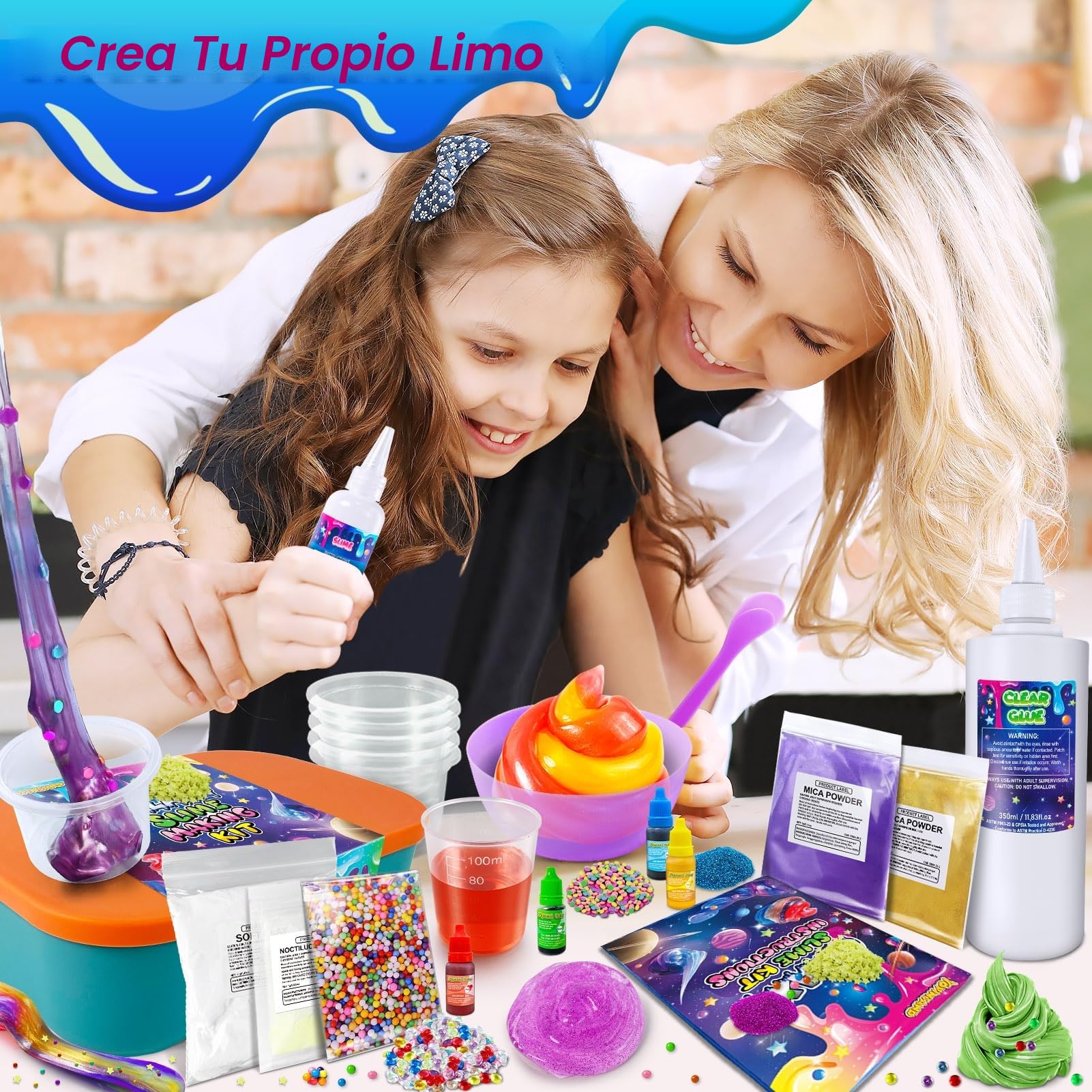Slime para Niños Galaxy – Kit de Slime Galaxy con Purpurina y Brillo en la Oscuridad, Juguete para Niñas, Slime Kit Manualidades para Niñas, Regalos de Cumpleaños para Niños