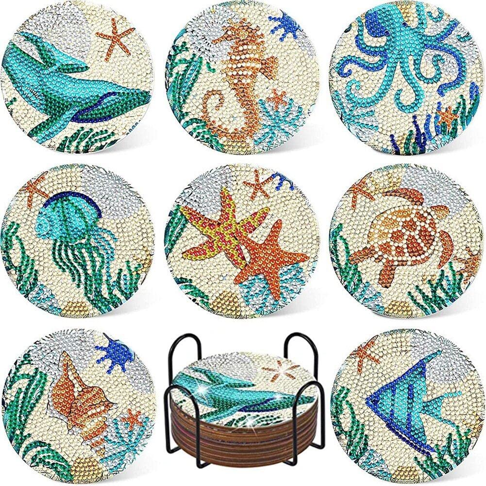 Sous-verre marine life art pour occuper les enfants kit de 8 pièces débutants