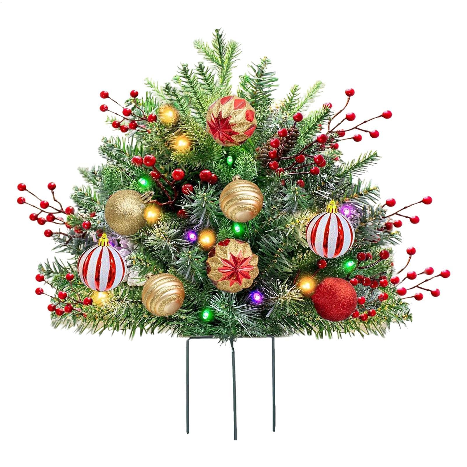 Arbustos Navideños de Macetas Decoración Artificial de Navidad del Porche