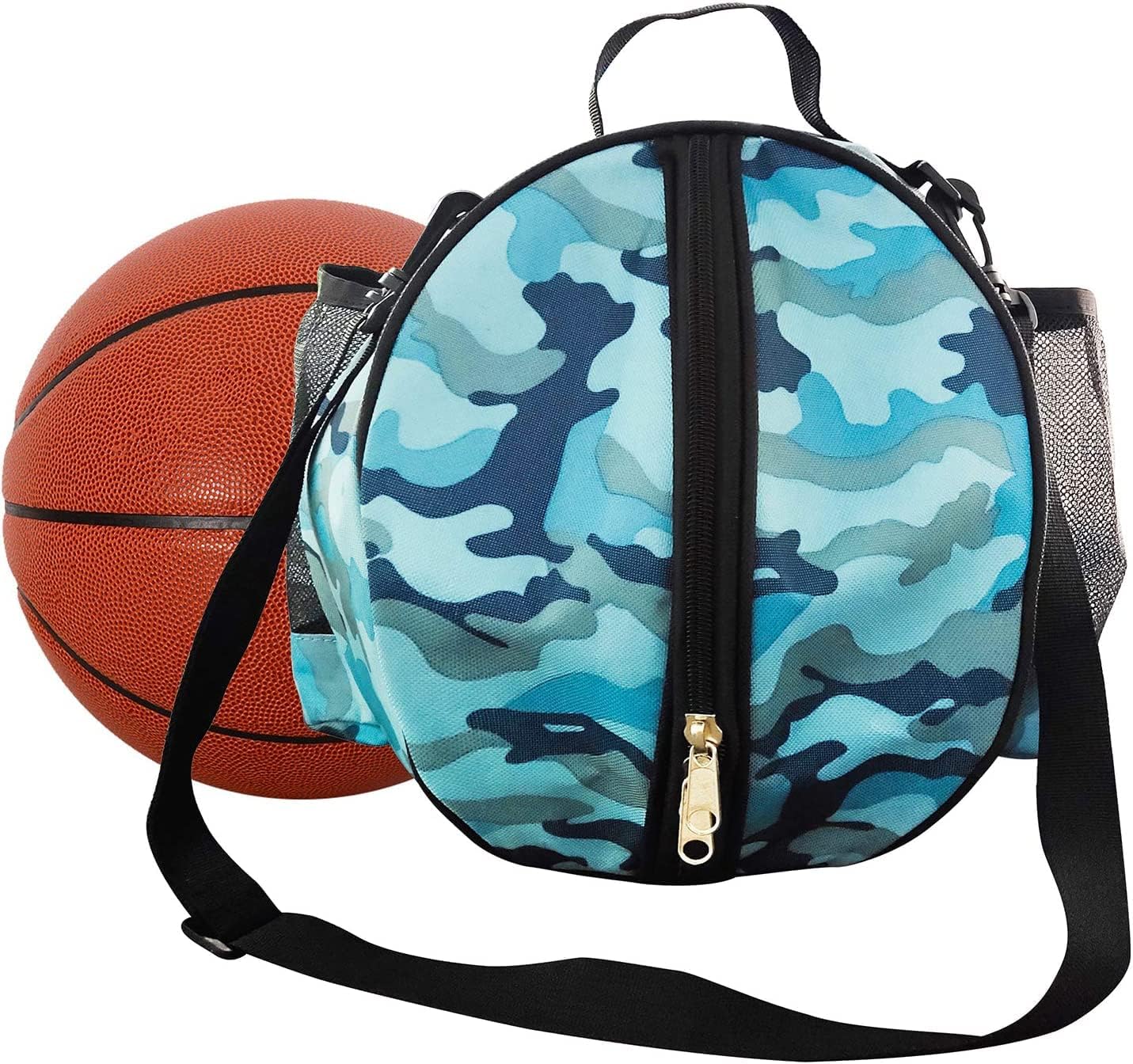 INHEMING Basketball Carrying Bag, Portable Sports Ball Holder Bag with Adjustable Shoulder Strap,Ideal for Football Soccer Volleyball