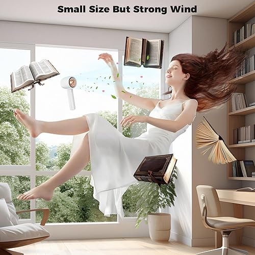 Miniatura 4 de Elingmor Ventilador de mano con aromaterapia, ventilador turbo personal recargable de 90, mini ventilador de mano portátil silencioso, ventilador de