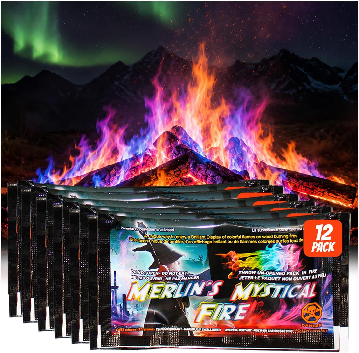 Paquete de 12 sobres colorantes para fuego Mystical Fire miniatura 1