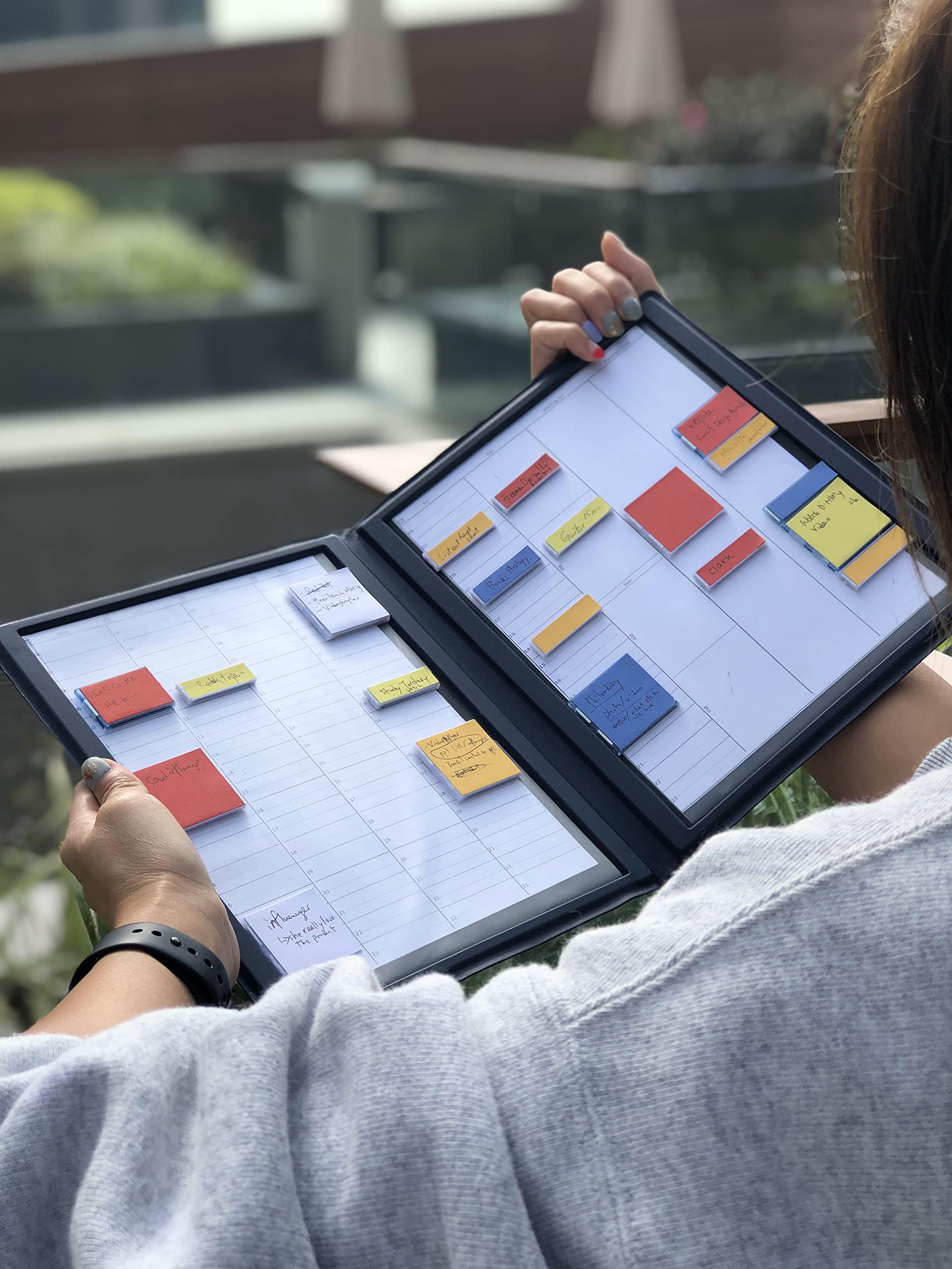 Bravestorming MoverBook - Organizador magnético de ladrillos de notas azul, suministros de arte para la escuela, proyectos de padres y oficina y presentaciones (ladrillo de notas de borrado no