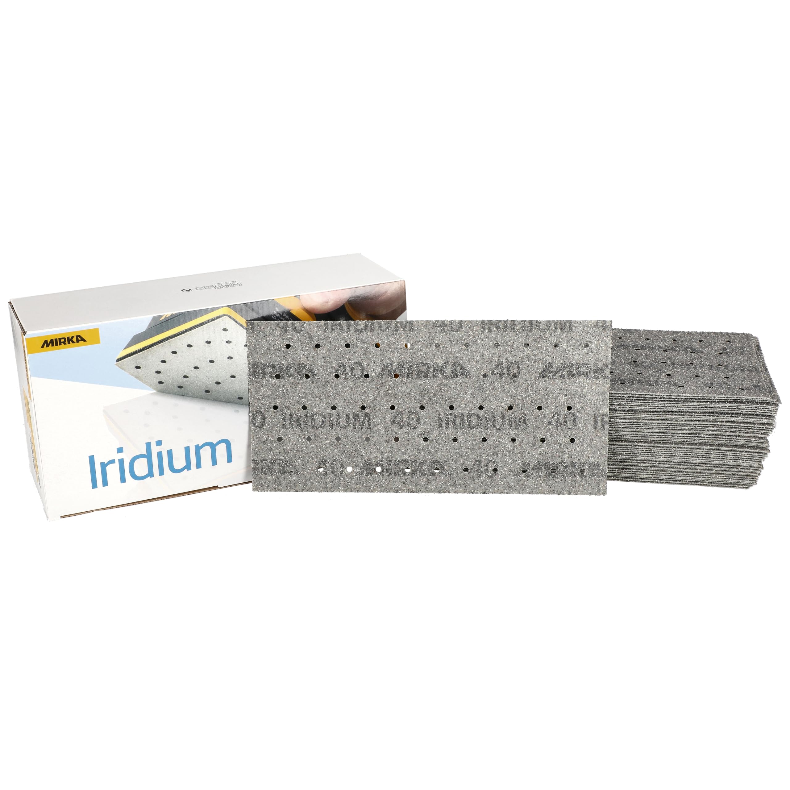 Mirka Iridium Sandpaper 115x230mm Hook & Loop Grit 40 50 pcs