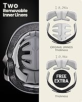 Vista 3 de OutdoorMaster - Casco de patineta y ciclismo, dos forros extraíbles, ventilación, para varios deportes, scooter, patinaje en línea, patinaje