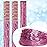 FESHFEN Clip in Hair Tinsel - 12 PCS Pink Clip ins Glitter Tinsel Hair Extensions Sparkle Fairy Dazzle Colorful Accessories Kit for Women 20 Inch