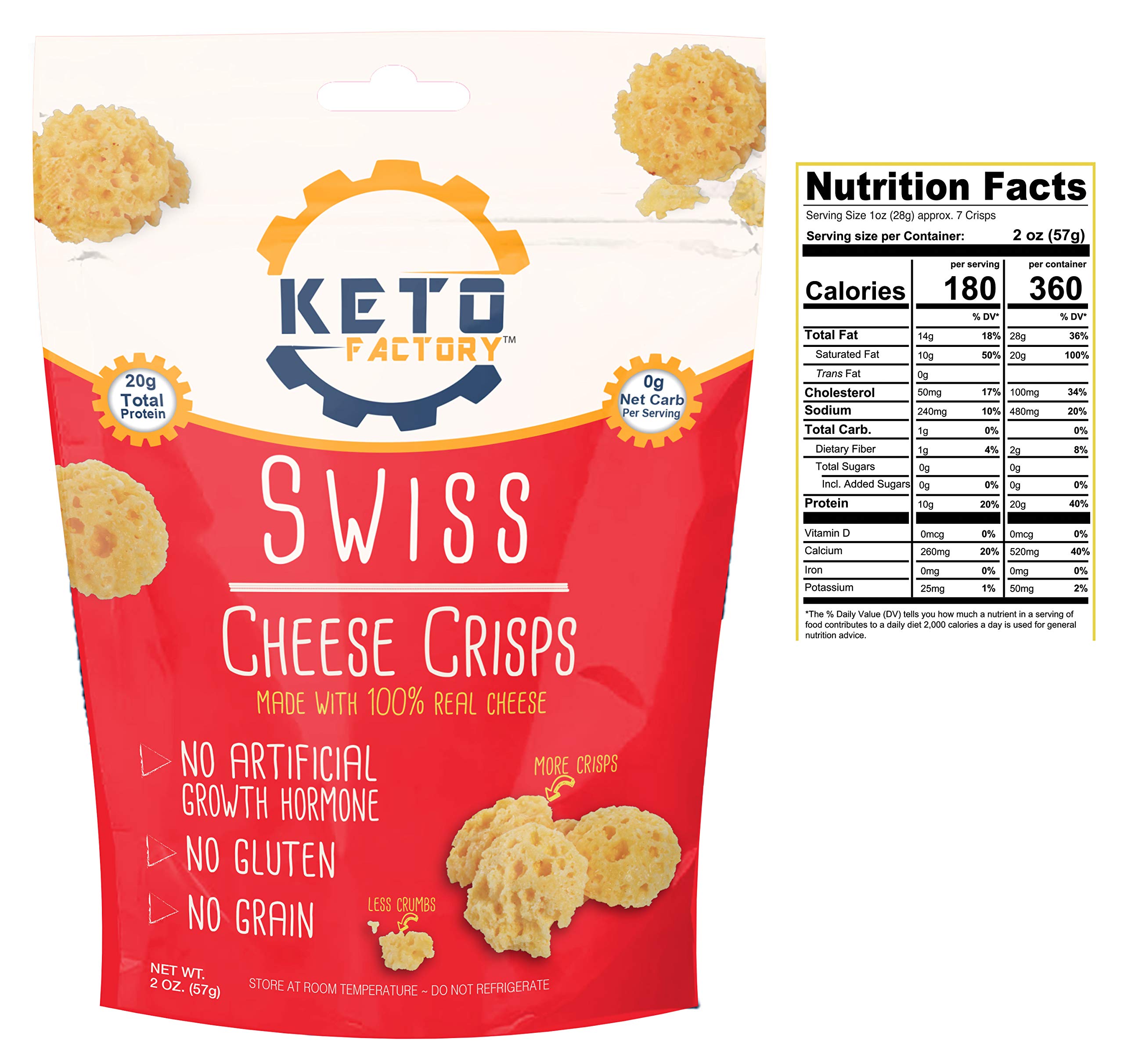Buy Keto Factory 3Pack Pizza, Swiss and Smoked Gouda Cheese Crisps