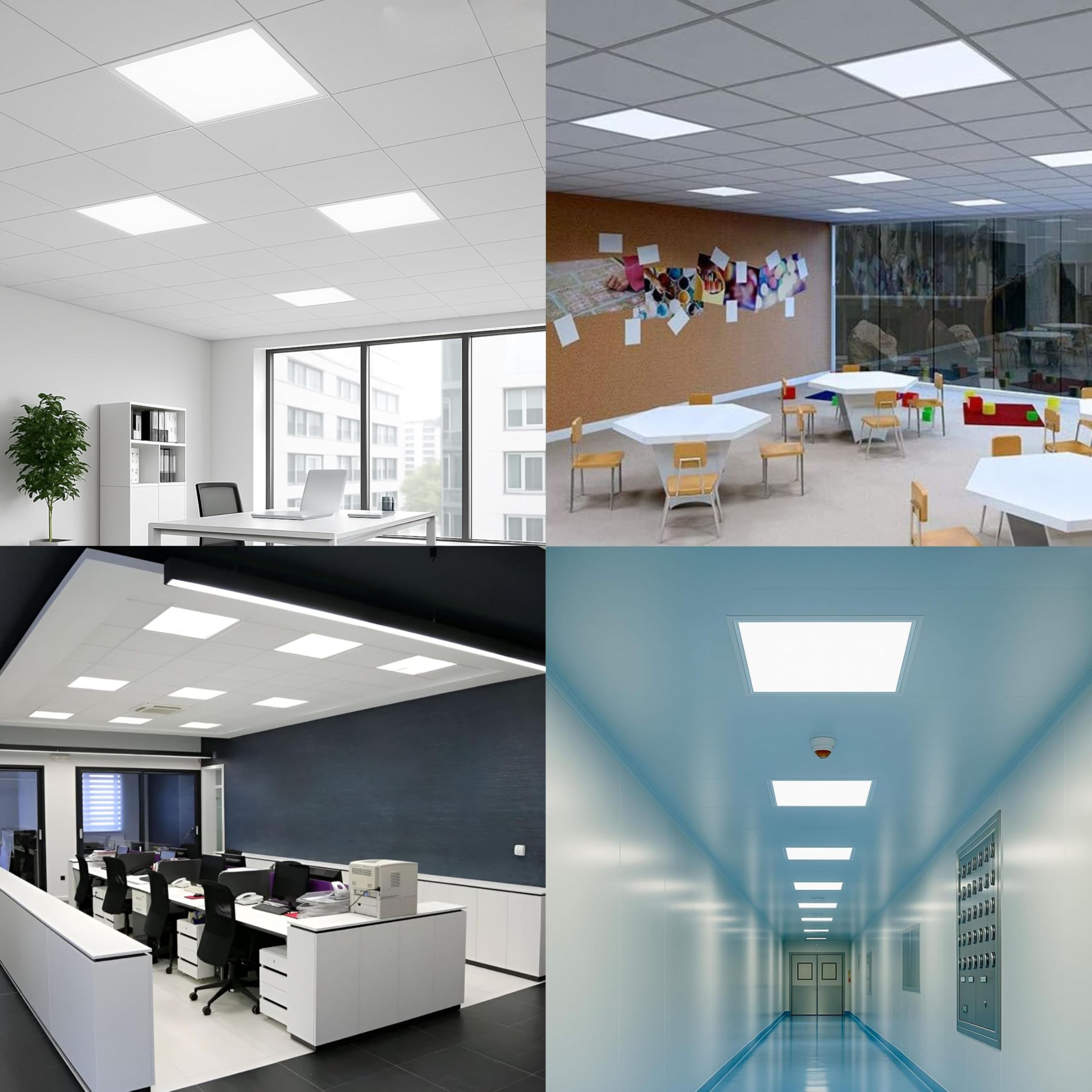 YASTA 2 PEZZI Plafoniera Led Soffitto 60x60 Da Incasso Per Cartongesso Luce Naturale 42w Pannello Luminoso Per Controsoffitto Con Cornice Bianca Slim 4000k