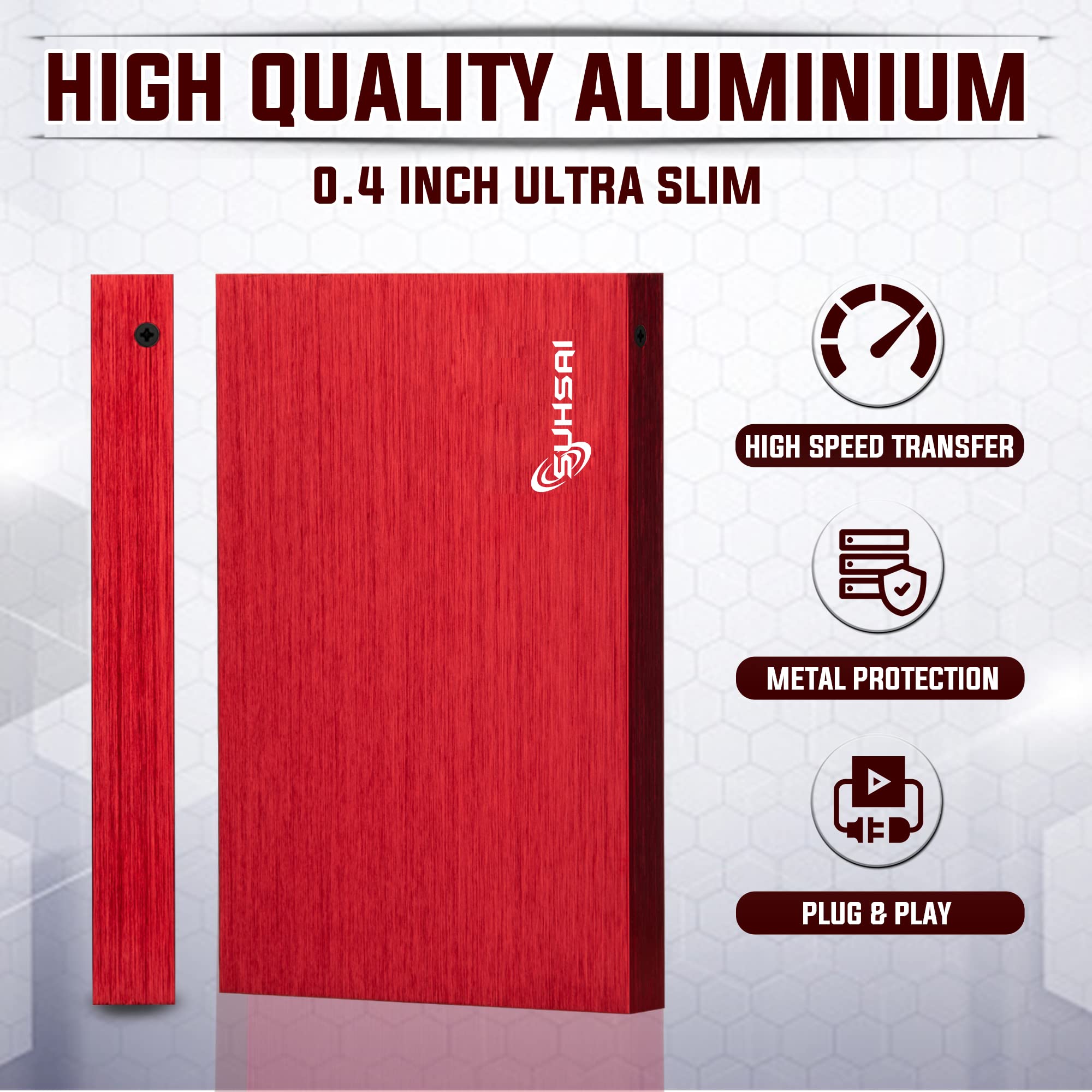 2.5 draagbare externe harde schijf 320GB-USB 3.0 ultradunne aluminium HDD- back-up voor pc/desktop/laptop/tv/Mac/MacBook/XBox / PS4 / Chromebook/ Windows