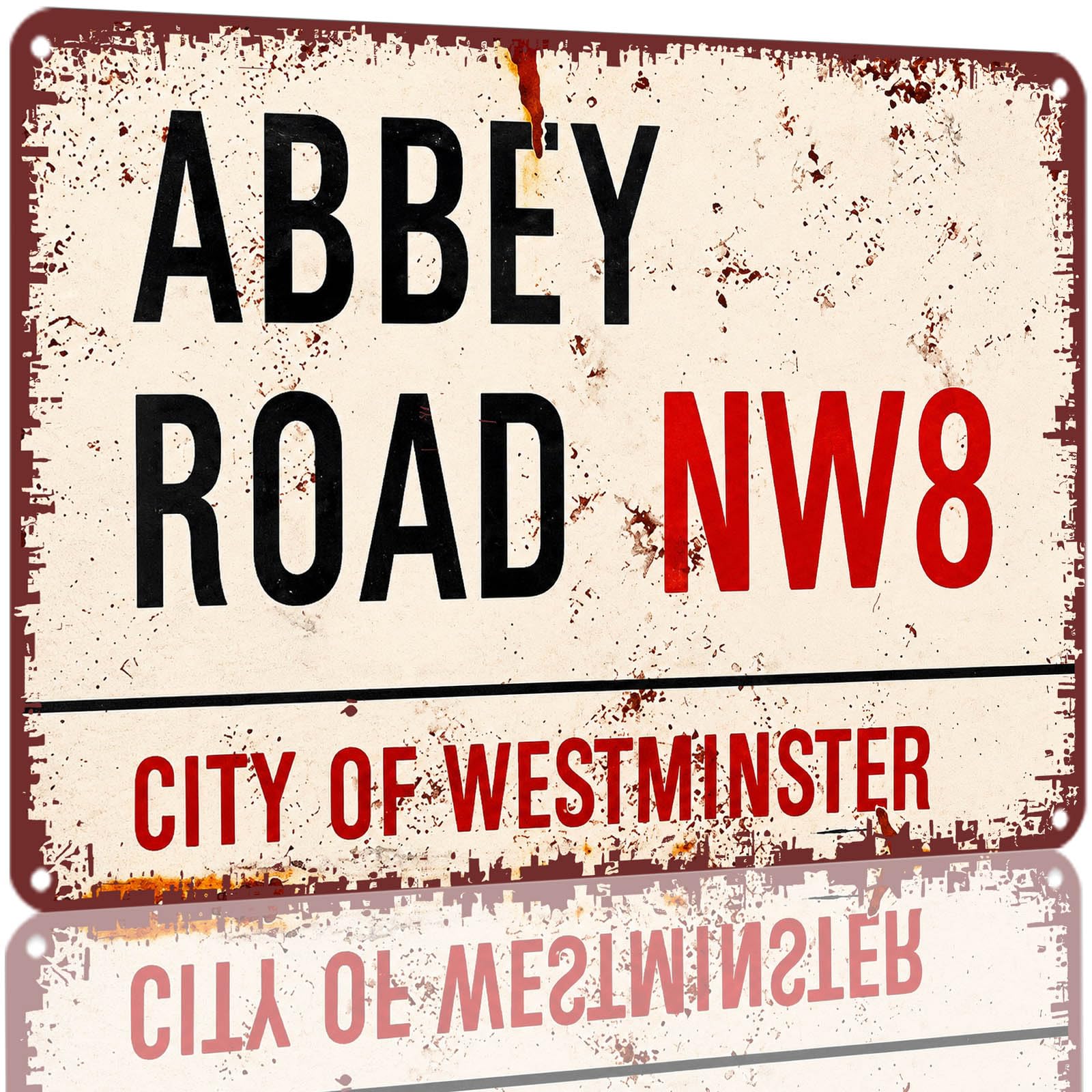 Kwqdozf As Pic Vintage Abbey Road Nw8 City Of Westminster Metal Tin Sign 8X12 Inch Aluminu